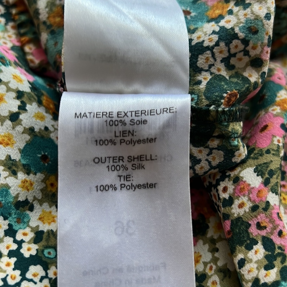 See by Chloe Floral-Print Wide-Leg Mid-Rise Silk-Crepe Trousers, 36/Small - Picture 10 of 10